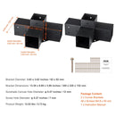 VEVOR pergolas stūra stiprinājumu komplekts 102 × 102 mm, iekšējais izmērs 91 × 91 mm, 4 virzienu lielas slodzes savienojumi koka brusām un stabiem, lapenēm un nojumēm, 2 gab.