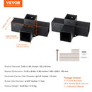 VEVOR pergolas stūra stiprinājumu komplekts 102 × 102 mm, iekšējais izmērs 91 × 91 mm, 4 virzienu lielas slodzes savienojumi koka brusām un stabiem, lapenēm un nojumēm, 2 gab.