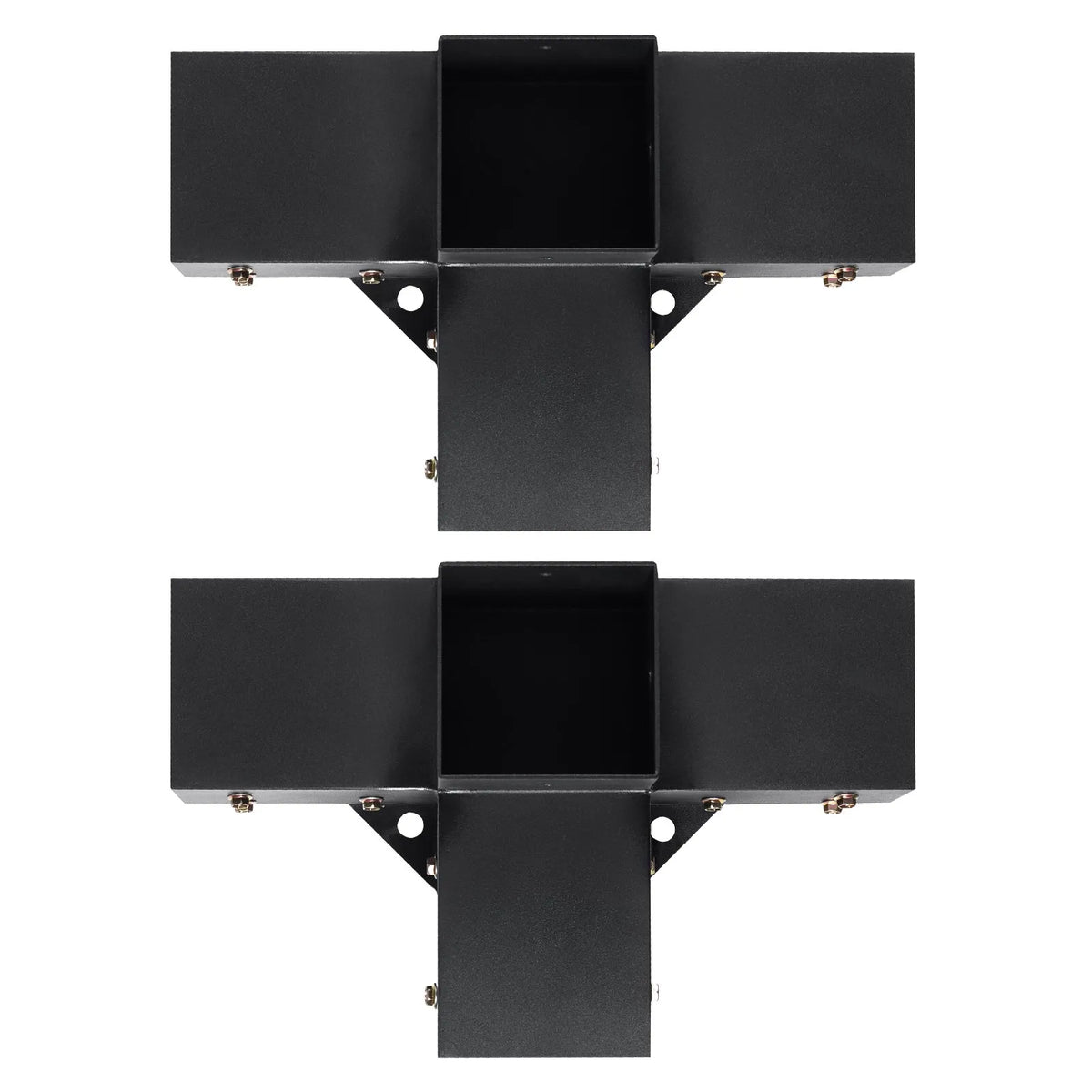 VEVORi pergola nurgakinnituste komplekt 102 × 102 mm, sisemõõt 91 × 91 mm, neljas suunas suurt koormust taluvad ühendused puitprussidele ja postidele, lehtlatele ja varikatustele, 2 tk.