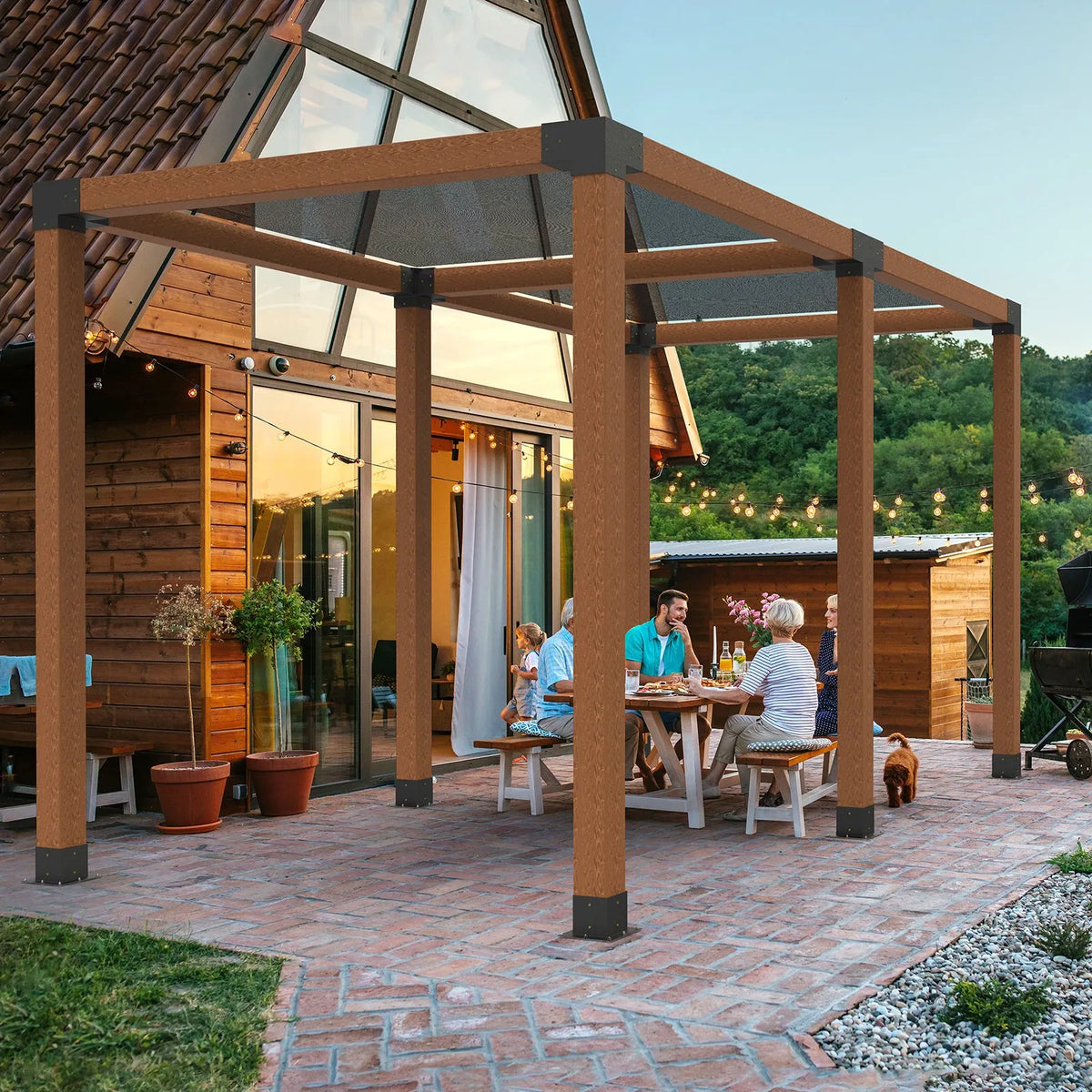 VEVORi pergola nurgakinnituste komplekt 152 × 152 mm, sisemõõt 142 × 142 mm, 4-suunalised suure koormusega ühendused puitprussidele ja postidele, lehtladele, terrassipergolatele ja puitkatustele, 2 tk.
