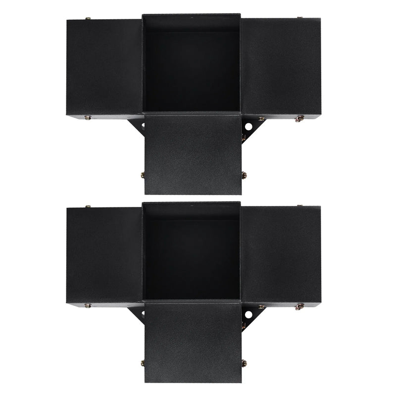 VEVOR pergolas stūra stiprinājumu komplekts 152 × 152 mm, iekšējais izmērs 142 × 142 mm, 4 virzienu lielas slodzes savienojumi koka brusām un stabiem, lapenēm, terases pergolām un koka nojumēm, 2 gab.