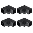 VEVOR pergolas stūra stiprinājumu komplekts 102 × 102 mm, iekšējais izmērs 91 × 91 mm, 3 virzienu savienojumi koka brusām un stabiem, lapenēm un nojumēm, 4 gab.
