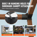 VEVOR pergolas stūra stiprinājumu komplekts 102 × 102 mm, iekšējais izmērs 91 × 91 mm, 3 virzienu savienojumi koka brusām un stabiem, lapenēm un nojumēm, 4 gab.
