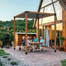 VEVOR pergolas stūra stiprinājumu komplekts 102 × 102 mm, iekšējais izmērs 91 × 91 mm, 3 virzienu savienojumi koka brusām un stabiem, lapenēm un nojumēm, 4 gab.