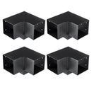 VEVOR pergolas stūra stiprinājumu komplekts 152 × 152 mm, iekšējais izmērs 142 × 142 mm, 3 virzienu lielas slodzes savienojumi koka brusām un stabiem, lapenēm, terases pergolām un koka nojumēm, 4 gab.