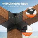 VEVOR pergolas stūra stiprinājumu komplekts 152 × 152 mm, iekšējais izmērs 142 × 142 mm, 3 virzienu lielas slodzes savienojumi koka brusām un stabiem, lapenēm, terases pergolām un koka nojumēm, 4 gab.