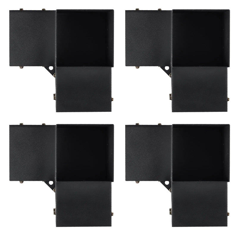 VEVOR pergolas stūra stiprinājumu komplekts 152 × 152 mm, iekšējais izmērs 142 × 142 mm, 3 virzienu lielas slodzes savienojumi koka brusām un stabiem, lapenēm, terases pergolām un koka nojumēm, 4 gab.