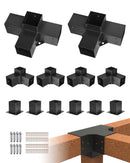 VEVOR pergolas stiprinājumu komplekts 92 × 92 mm koka brusām, 4 × 3 virzienu un 2 × 4 virzienu savienojumi ar 6 stabu pamatnēm, pergolām, lapenēm un nojumēm, 12 gab.