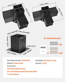 VEVOR pergolas stiprinājumu komplekts 92 × 92 mm koka brusām, 4 × 3 virzienu un 2 × 4 virzienu savienojumi ar 6 stabu pamatnēm, pergolām, lapenēm un nojumēm, 12 gab.
