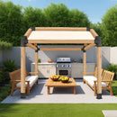 VEVOR pergolas stiprinājumu komplekts 92 × 92 mm brusām, smailam jumtam, 3 un 4 virzienu savienojumi ar stabu pamatnēm un kores stiprinājumiem, lapenēm un nojumēm, 14 gab.