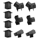 VEVOR pergolas stiprinājumu komplekts 92 × 92 mm brusām, smailam jumtam, 3 un 4 virzienu savienojumi ar stabu pamatnēm un kores stiprinājumiem, lapenēm un nojumēm, 14 gab.