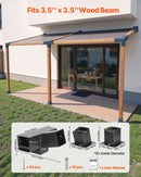 VEVOR pergolas stiprinājumu komplekts 92 × 92 mm koka brusām, slīpi 4 virzienu savienojumi no oglekļa tērauda ar stabu pamatnēm un sienas stiprinājumiem, pergolām, lapenēm un nojumēm