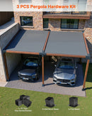 VEVOR pergolas stiprinājumu komplekts 92 × 92 mm koka brusām, slīpi 4 virzienu savienojumi no oglekļa tērauda ar stabu pamatnēm un sienas stiprinājumiem, pergolām, lapenēm un nojumēm