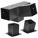 VEVOR pergolas stiprinājumu komplekts 92 × 92 mm koka brusām, slīpi 4 virzienu savienojumi no oglekļa tērauda ar stabu pamatnēm un sienas stiprinājumiem, pergolām, lapenēm un nojumēm