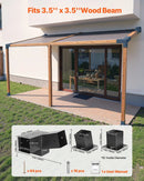 VEVOR pergolas stiprinājumu komplekts 92 × 92 mm koka brusām, 2 slīpi 3 virzienu savienojumi ar 2 stabu pamatnēm un 2 sienas stiprinājumu pamatnēm, pergolām, lapenēm un nojumēm