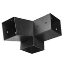 VEVOR pergolas stiprinājumu komplekts 92 × 92 mm koka brusām, slīpi 3 virzienu savienojumi no oglekļa tērauda ar skrūvēm un stabu pamatnēm, lapenēm un nojumēm, 8 gab.