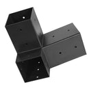 VEVOR pergolas stiprinājumu komplekts 92 × 92 mm koka brusām, slīpi 3 virzienu savienojumi no oglekļa tērauda ar skrūvēm un stabu pamatnēm, lapenēm un nojumēm, 8 gab.