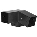 VEVOR pergolas stiprinājumu komplekts 92 × 92 mm koka brusām, slīpi 3 virzienu savienojumi no oglekļa tērauda ar skrūvēm un stabu pamatnēm, lapenēm un nojumēm, 8 gab.