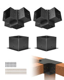 VEVOR pergolas stūra stiprinājumu komplekts 152 × 152 mm, iekšējais izmērs 142 × 142 mm, 4 virzienu lielas slodzes savienojumi koka brusām un stabiem, lapenēm, terases pergolām un koka nojumēm, 2 gab.