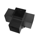VEVOR pergolas stūra stiprinājumu komplekts 152 × 152 mm, iekšējais izmērs 142 × 142 mm, 4 virzienu lielas slodzes savienojumi koka brusām un stabiem, lapenēm, terases pergolām un koka nojumēm, 2 gab.