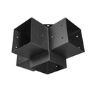 VEVOR pergolas stūra stiprinājumu komplekts 152 × 152 mm, iekšējais izmērs 142 × 142 mm, 4 virzienu lielas slodzes savienojumi koka brusām un stabiem, lapenēm, terases pergolām un koka nojumēm, 2 gab.