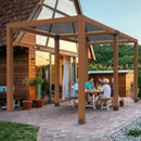 VEVOR pergolas stūra stiprinājumu komplekts 152 × 152 mm, iekšējais izmērs 142 × 142 mm, 4 virzienu lielas slodzes savienojumi koka brusām un stabiem, lapenēm, terases pergolām un koka nojumēm, 2 gab.