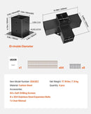 VEVOR pergolas stūra stiprinājumu komplekts 102 × 102 mm, iekšējais izmērs 89 × 89 mm, 4 virzienu lielas slodzes savienojumi koka brusām un stabiem, lapenēm, terases pergolām un koka nojumēm, 2 gab.