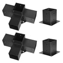 VEVOR pergolas stūra stiprinājumu komplekts 102 × 102 mm, iekšējais izmērs 89 × 89 mm, 4 virzienu lielas slodzes savienojumi koka brusām un stabiem, lapenēm, terases pergolām un koka nojumēm, 2 gab.