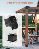 VEVOR pergolas stūra stiprinājumu komplekts 152 × 152 mm, iekšējais izmērs 142 × 142 mm, 3 virzienu lielas slodzes savienojumi koka brusām un stabiem, lapenēm, terases pergolām un koka nojumēm, 4 gab.
