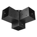 VEVOR pergolas stūra stiprinājumu komplekts 92 × 92 mm koka brusām, 3 virzienu lielas slodzes savienojumi ar stabu pamatnēm, lapenēm, terasēm un koka nojumēm, 4 gab.
