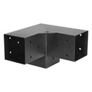 VEVOR pergolas stūra stiprinājumu komplekts 92 × 92 mm koka brusām, 3 virzienu lielas slodzes savienojumi ar stabu pamatnēm, lapenēm, terasēm un koka nojumēm, 4 gab.