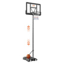 VEVOR basketbola grozs ar regulējamu augstumu 1,22–3,05 m, pārnēsājama sistēma ar 112 cm aizmugures vairogu, grozs ar statīvu, riteņiem un uzpildāmu pamatni, piemērots bērniem un pieaugušajiem, lietošanai telpās un ārā - ZEMLETES.LV