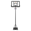 VEVOR basketbola grozs ar regulējamu augstumu 1,22–3,05 m, pārnēsājama sistēma ar 112 cm aizmugures vairogu, grozs ar statīvu, riteņiem un uzpildāmu pamatni, piemērots bērniem un pieaugušajiem, lietošanai telpās un ārā - ZEMLETES.LV