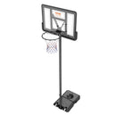 VEVOR basketbola grozs ar regulējamu augstumu 1,22–3,05 m, pārnēsājama sistēma ar 112 cm aizmugures vairogu, grozs ar statīvu, riteņiem un uzpildāmu pamatni, piemērots bērniem un pieaugušajiem, lietošanai telpās un ārā - ZEMLETES.LV