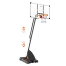 VEVOR basketbola grozs ar regulējamu augstumu 2,31–3,05 m, pārnēsājama sistēma ar 137 cm aizmugures vairogu, grozs ar statīvu, riteņiem un uzpildāmu pamatni, piemērots bērniem un pieaugušajiem, lietošanai telpās un ārā - ZEMLETES.LV