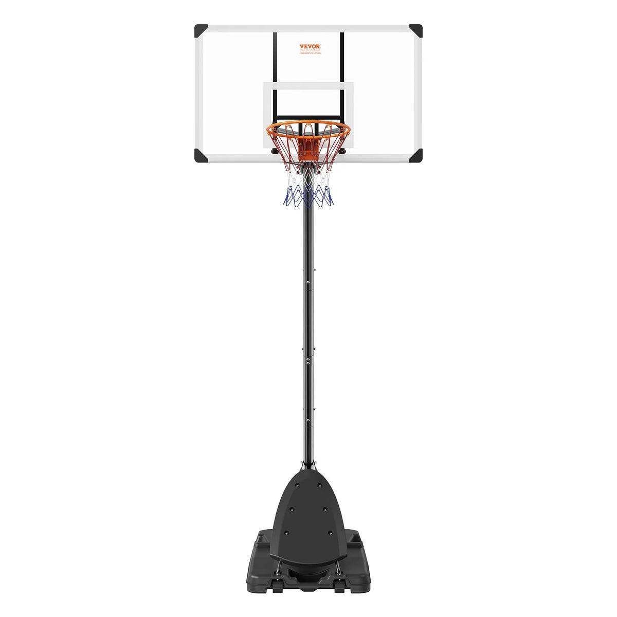 VEVOR Basketball Hoop with Adjustable Height 2.31–3.05 m, Portable System with 137 cm Backboard, Hoop with Stand, Wheels and Fillable Base, Suitable for Children and Adults, Indoor and Outdoor Use