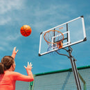VEVOR basketbola grozs ar regulējamu augstumu 2,31–3,05 m, pārnēsājama sistēma ar 137 cm aizmugures vairogu, grozs ar statīvu, riteņiem un uzpildāmu pamatni, piemērots bērniem un pieaugušajiem, lietošanai telpās un ārā - ZEMLETES.LV