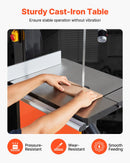 VEVOR kokapstrādes lentzāģis 457 mm, lentzāģis ar 2240 W (3 ZS) motoru, maksimālais griešanas augstums 406 mm, 690 × 510 mm čuguna galds, ar 360° darba apgaismojumu, leņķmēru un vadotni, lentzāģis kokapstrādei