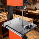 VEVOR kokapstrādes lentzāģis 457 mm, lentzāģis ar 2240 W (3 ZS) motoru, maksimālais griešanas augstums 406 mm, 690 × 510 mm čuguna galds, ar 360° darba apgaismojumu, leņķmēru un vadotni, lentzāģis kokapstrādei