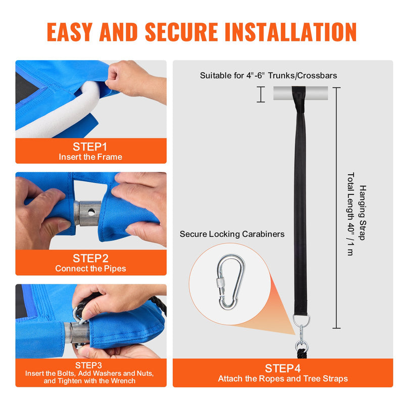 VEVOR 152 cm platformas šūpoles bērniem, celtspēja 318 kg