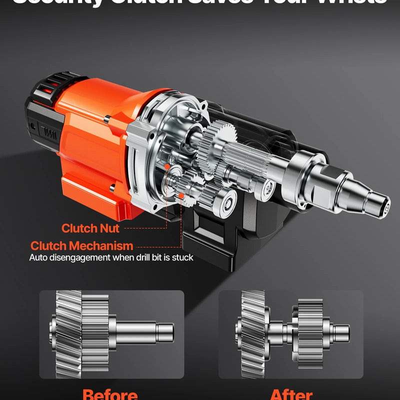 VEVOR dimanta serdes urbjmašīna ar statīvu, urbšanas diametrs 20–254 mm, mitrās un sausās urbšanas iekārta betonam, 2 ātrumi 535 / 920 apgr./min, 2500 W, UNC 1 1/4–7 vītne, ar 10 urbjiem, piemērota betonam, ķieģelim un akmenim