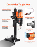 VEVOR dimanta serdes urbjmašīna ar statīvu, urbšanas diametrs 20–254 mm, mitrās un sausās urbšanas iekārta betonam, 2 ātrumi 535 / 920 apgr./min, 2500 W, UNC 1 1/4–7 vītne, ar 10 urbjiem, piemērota betonam, ķieģelim un akmenim