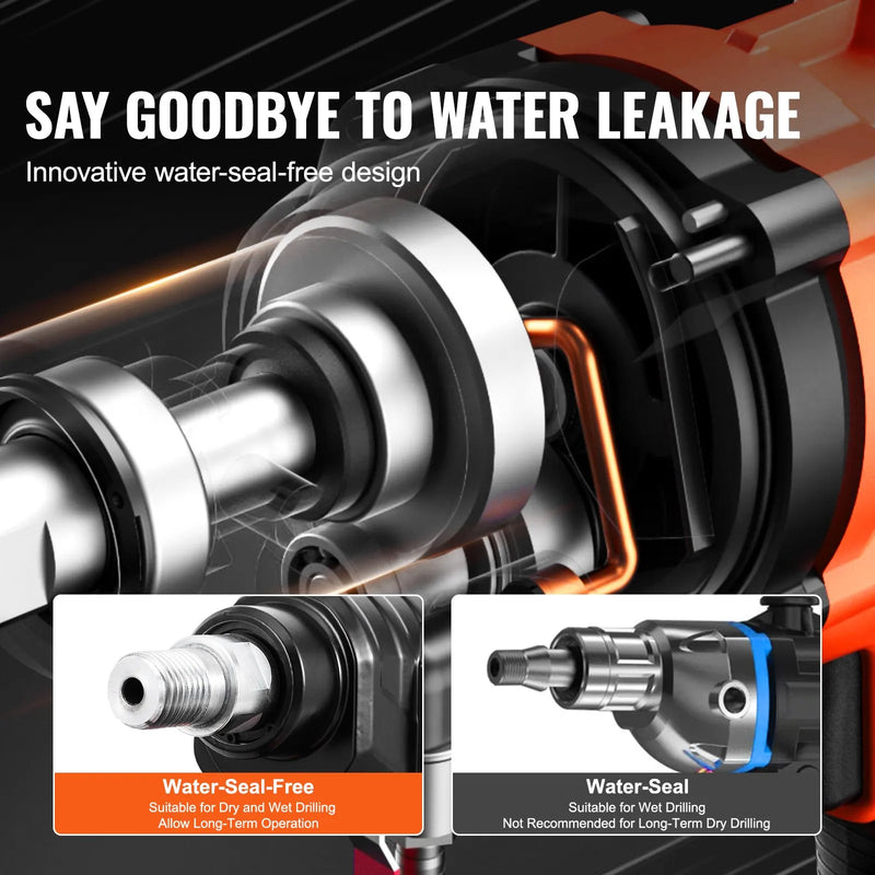 VEVOR dimanta serdes urbjmašīna ar statīvu, urbšanas diametrs 20–201 mm, 3000 W dimanta serdes urbšanas iekārta ar statīvu betonam, ķieģelim un mūra materiāliem