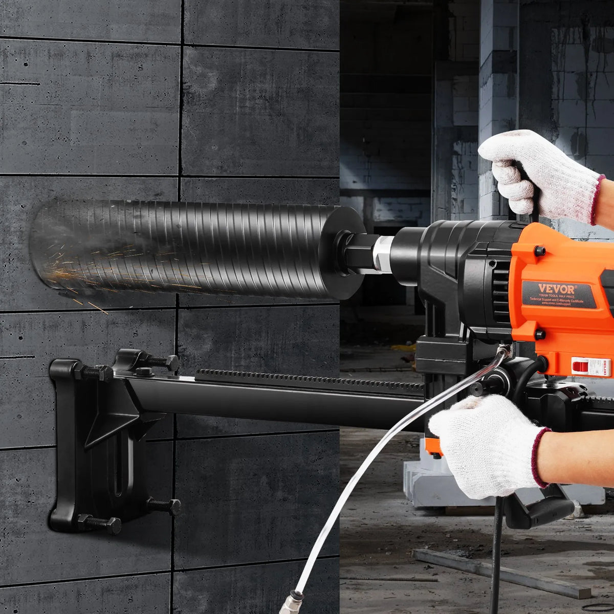 VEVOR Diamond Core Drill 20–249 mm Drilling Diameter, 3200 W, with Stand, Professional Core Drilling Machine