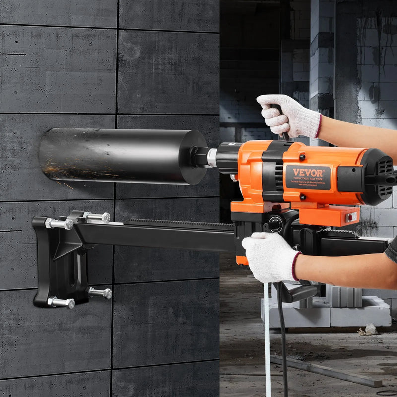 VEVOR dimanta serdes urbjmašīna ar statīvu, urbšanas diametrs 20–300 mm, 3500 W, dimanta serdes urbšanas iekārta ar statīvu — spēcīga urbšana gan sausā, gan mitrā režīmā betonam, ķieģelim un mūra materiāliem.