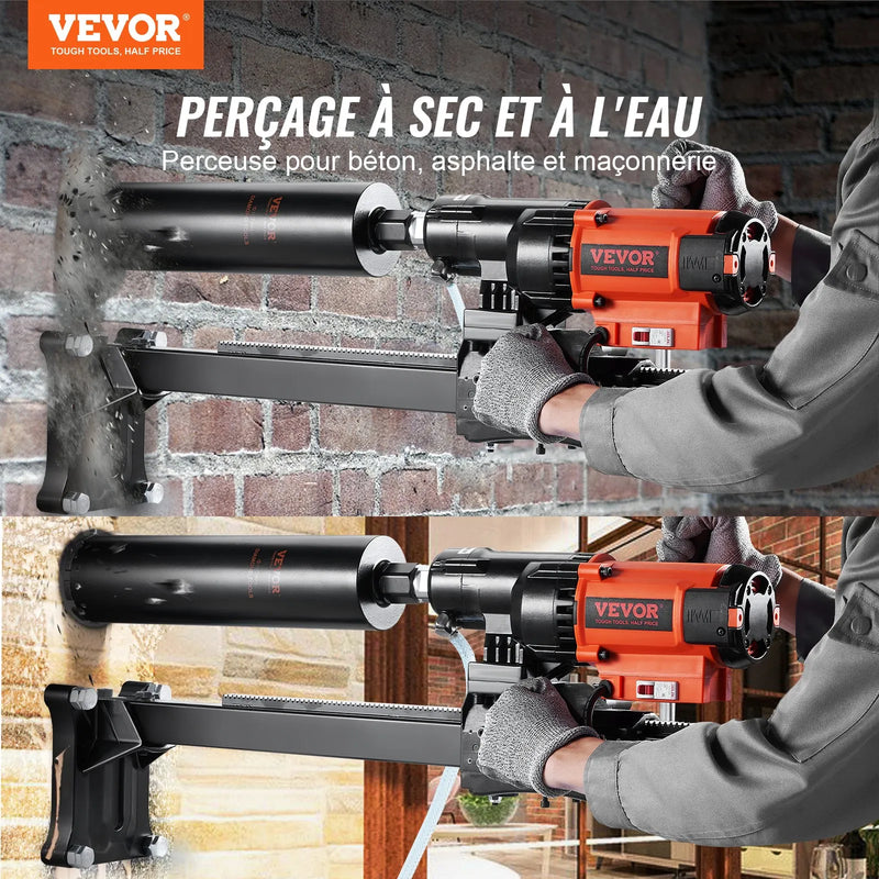 VEVOR mitrās un sausās urbšanas dimanta serdes urbjmašīna betonam, serdes urbšanas iekārta, 3200 W, 750 apgr./min