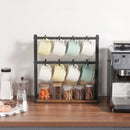 VEVOR Krūžu turētājs ar 16 āķiem un koka uzglabāšanas bāzi