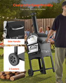 Āra picas krāsns, 30 cm granulu uguns krāsns, 2 slāņu malkas kurtuve ar noņemamiem riteņiem, maksimālā temperatūra 538 °C, piemērota bārbekjū