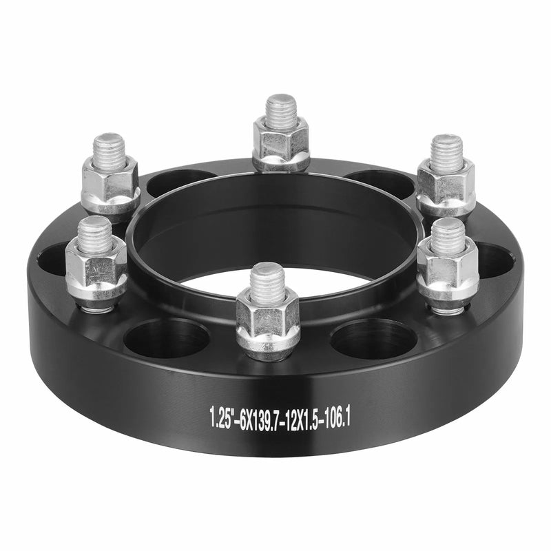 31,75 mm 6x139,7 mm kalti riteņu adapteri, 6 skrūvju, melni, 4 gab.