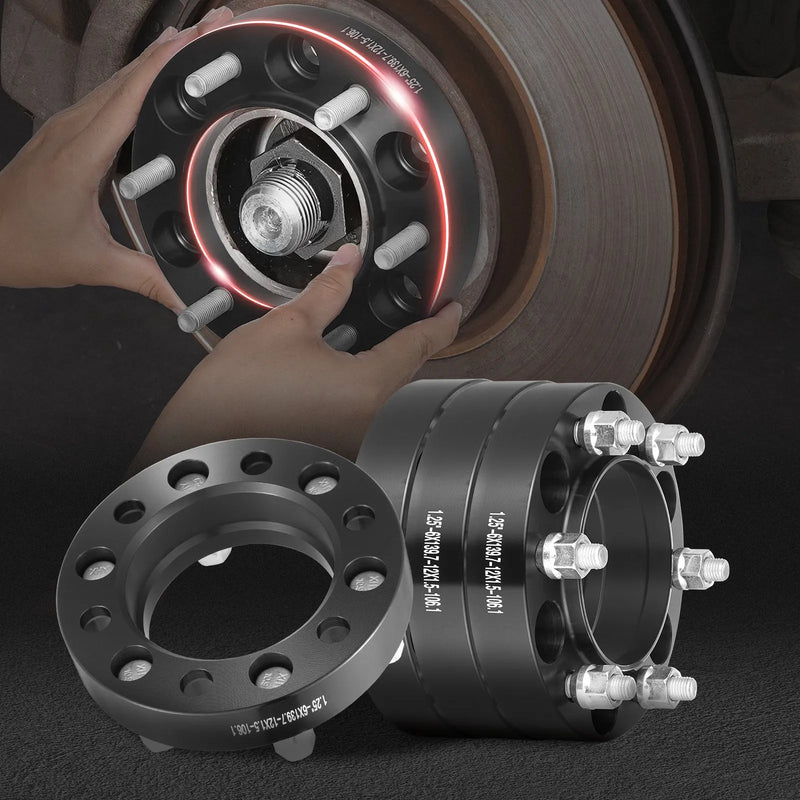 31,75 mm 6x139,7 mm kalti riteņu adapteri, 6 skrūvju, melni, 4 gab.